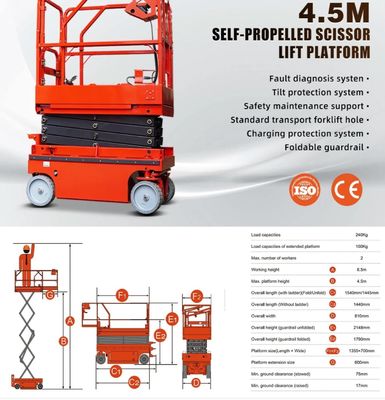 OEM 시저 리프트 작업 플랫폼 1T - 5T 로드 전기 시저 플랫폼