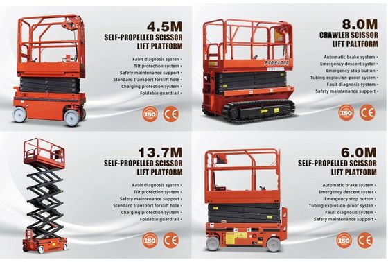 6m 8m 10m 자동 전동 가시 승강기 공기 작업 플랫폼 230kg 짐